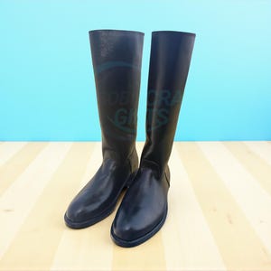 Leder britischer Offizier hohe Kniestiefel | Schwarze handgefertigte Leder Reitstiefel | Hochwertige hohe Reitstiefel für Herren und Damen