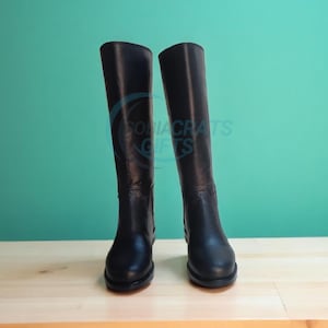 Vintage English Riding Boots | Black Knee High Boots | Army & Regency Riding Boots | Tall Riding Boots for Men | Handmade Equestrian Boots