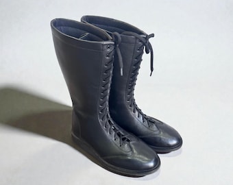 Custom Black Wrestling Boots for Men, Pro Wrestling Shoes, Professional High Top Wrestling Boots, Handmade Leather Wrestling Shoes