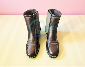 Handmade Mandalorian Black Leather Cosplay Boots | Star Wars Costume