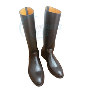 Vintage English Riding Boots | Black Knee High Boots | Army & Regency Riding Boots | Tall Riding Boots for Men | Handmade Equestrian Boots