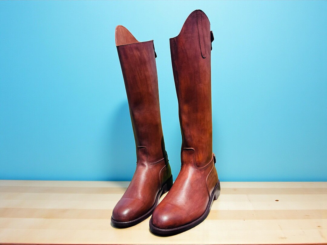 Handmade Brown Leather Horse Riding Boots | Equestrian Style - Etsy