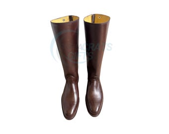 Handmade Leather British Officer Riding Boots | Equestrian Tall Knee Boots