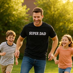 Koszulka Super Dad – prezent na Dzień Ojca, zabawna koszulka dla taty, prezent dla taty od dzieci, nowa koszulka dla taty, koszulka dla taty w stylu komiksowym