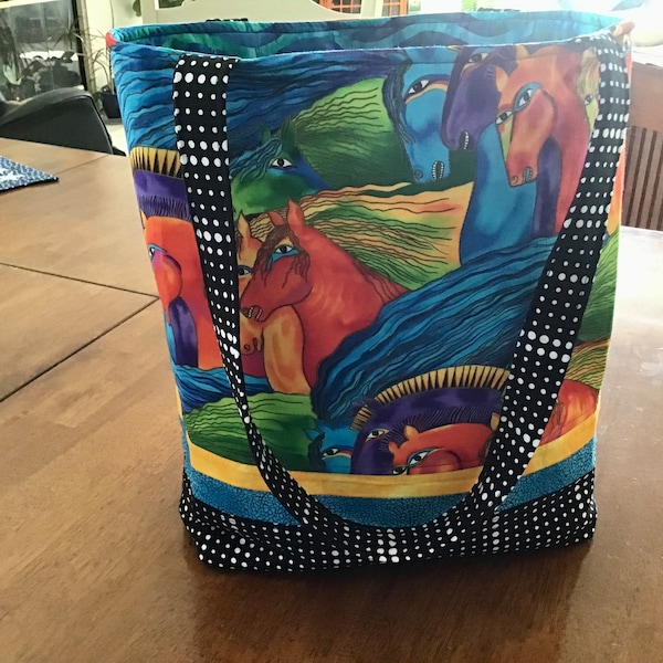 Laurel Birch Mystical Horses Quilted Tote Bag