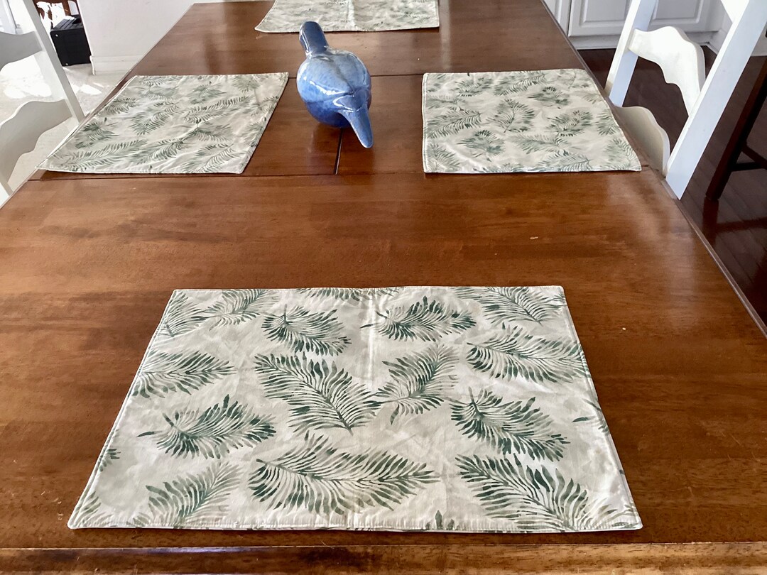 Tropical Green Leaf Placemats Set of 4 Etsy