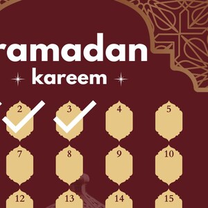 Calendario Ramadan 2025 - Printable Planner Islamico, Template modificabile su Canva, Personalizzabile e Stampabile.