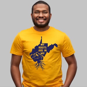 West Virginia Roots Run Deep Premium Tee, Vintage Hiking Tee for Nature Lovers – Adventure Bear Forest Camping T-Shirt, Wanderlust Gift