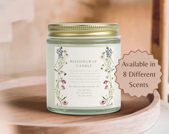 Blessingway Scented Candle for a Mothers Blessing Ceremony or Birth Affirmation for a Mom-To-Be as Birth Keepsake | Soft Floral Design