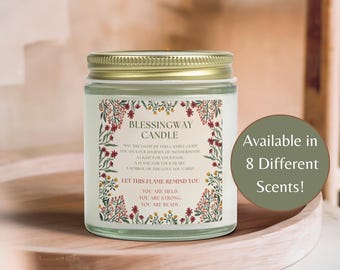 Blessingway Scented Glass Jar Candle for a Mothers Blessing Ceremony l Birth Affirmation Candle for Mom-To-Be l Gift for Birth Keepsake