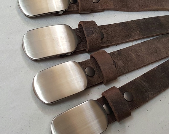 Belt & Buckle Set, Groomsmen Gift, Personalized Gift, Stainless Wedding Accessories, Keepsake, Stainless Steel Belt Buckle with Leather Belt