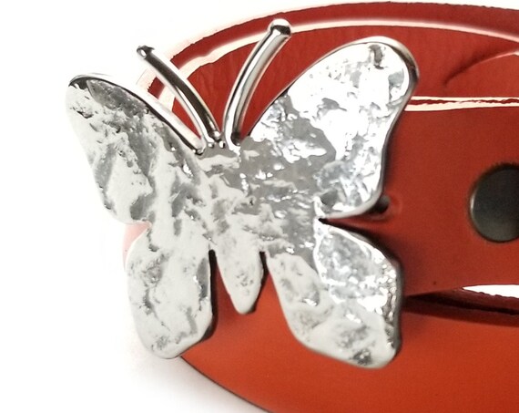 Butterfly Belt & Buckle, Butterfly with 1-1/4" Belt, Choose Belt Colour, Butterfly Accessories for Women, All Things Butterfly,
