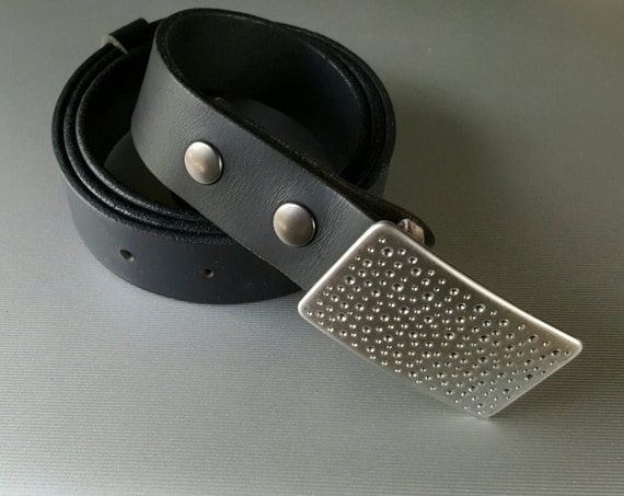 Gifts for Guys Suit Belt Buckle Groom Groomsmen's Accessories Confetti, Bubbles, Rain Hand Forged Suit Buckle fits 1-1/4" Leather Snap Belt