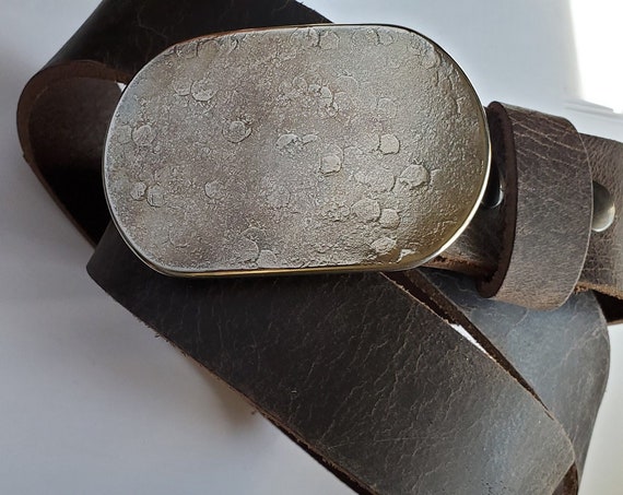 Belt Buckle, Hand-Forged, Canadian Made, Stainless Steel Unisex Work Gear, Round Edges for Plus Size Comfort, Fits 1-1/2" Leather Belt