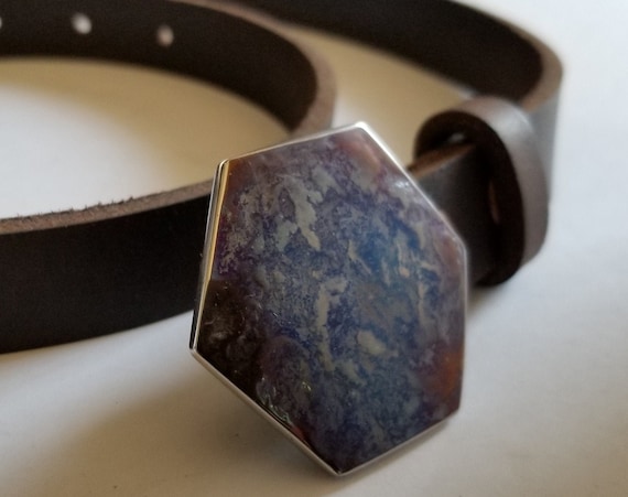 Belt and Buckle, Fits 7/8" or 1" INTERCHANGEABLE Belt & Hand Forged Buckle, Canadian Made, One of a Kind Gift, Belt has Snaps, Gift for Her