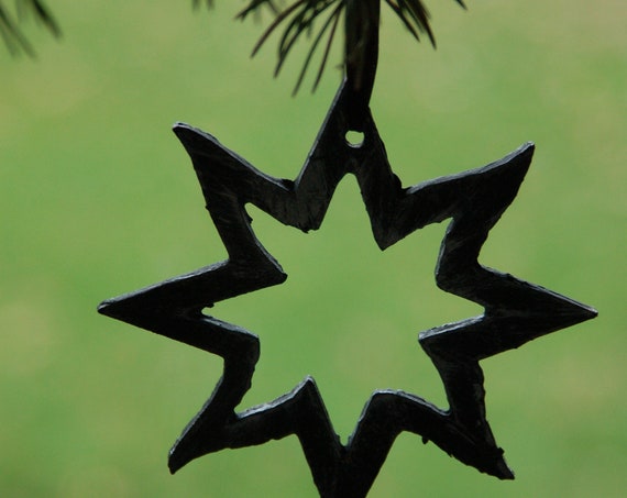 Ornament ~ Hand Painted Metal Star, Baby's 1st Christmas, Tree Ornament, Hostess Gift, Stocking Stuffer, Home Decor, Decoration, Handmade