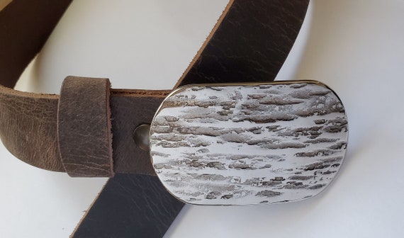 Belt Buckle, Hand-Forged, Canadian Made, Stainless Steel Unisex Work Gear, Round Edges for Plus Size Comfort, Fits 1-1/2" Leather Belt