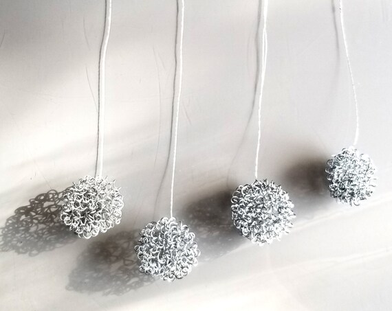 Wire Balls, Christmas Tree Ornaments, Twisted Metal, Metal Ornaments, Holiday Balls, Handmade Holiday Decorations, Commercial Interior Decor