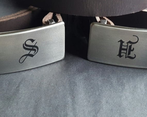 Personalized Groomsmen Gifts - Wedding Belt & Buckle SET Accessories Monogrammed Keepsake Stainless Steel Hypoallergenic Buckle For Any Belt
