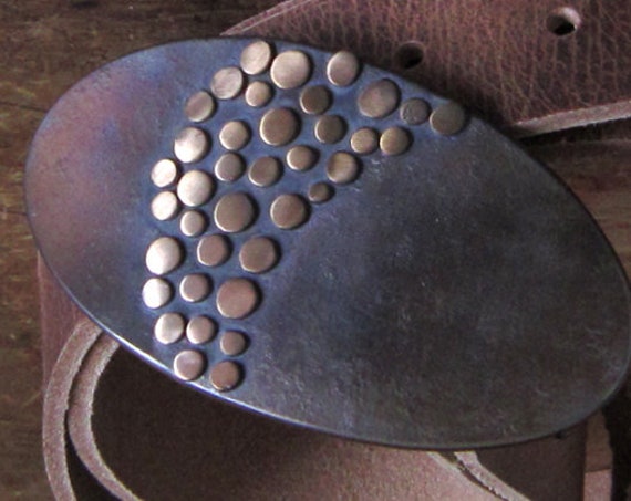 Unisex Belt Buckle, Canadian Artisan, Original Belt Buckle, Hand Forged Buckle, Unisex Belt Buckle, Bronze /Silver for 1-1/4" Leather Belt