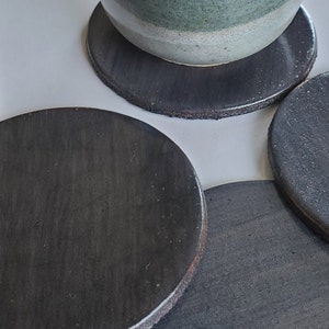 Slate Leather Coaster Set of Four Leather Anniversary Gift Variety of Colours Drinkware Coaster Housewarming Gift Hostess Gift Leatherware