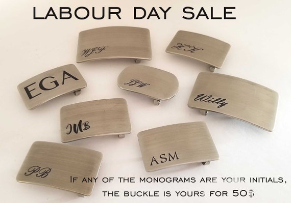 SALE, Buckle 50 Dollars If Any Of These Monogrammed BUCKLES Have Your Initials, Gifts for Him or Her, Personalized Buckle, Stocking Stuffer