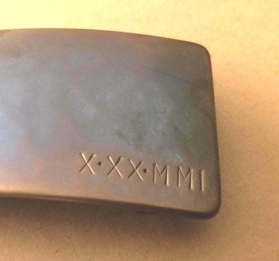 Bronze Anniversary Gift, Belt & Buckle Set For Jeans Customize Personalized Gift Tally or Roman Numeral Buckle w/Leather Belt
