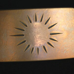 Bronze Anniversary Belt Buckle Florida Sunshine Sun Buckle Stainless Steel Buckle for 1-1/2&quot; Belt Hypoallergenic Buckle, Buckle for Jeans