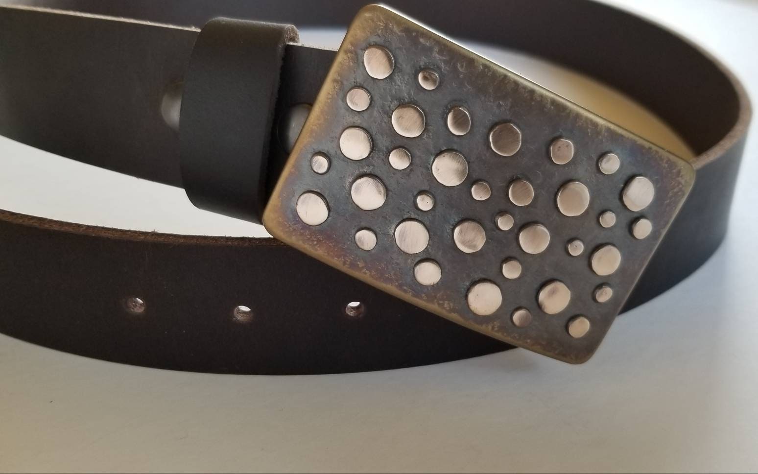 Buy Belt Buckle, Polka Dot, Signed Original Belt Buckle, Hypoallergenic  Buckle for 1.5 Jean, Hand Forged Stainless Steel Silver or Bronze Dot  Online in India 