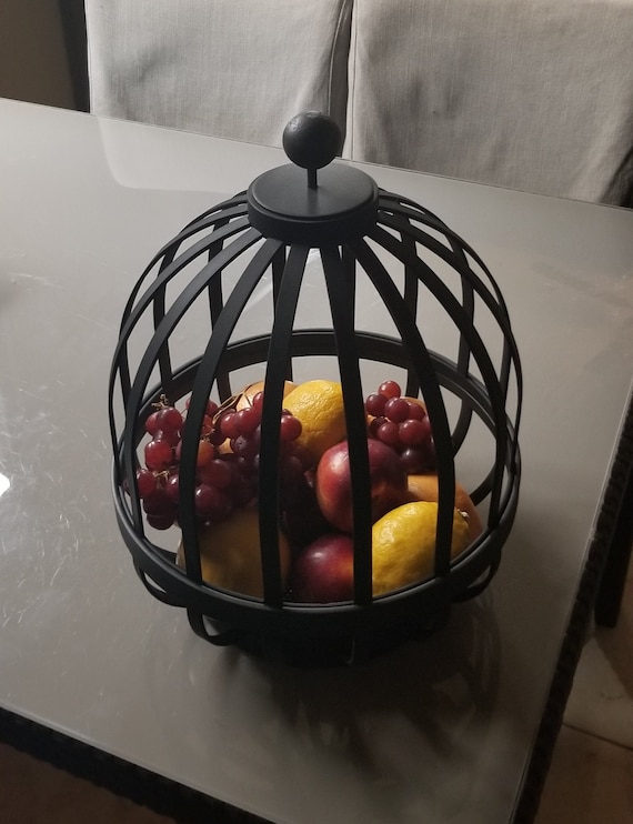 Metal Fruit Bowl & Lid, Metal Fruit Vault, Metal Fruit Basket, Custom Fruit Display for Commercial or Residential, Fruit Bowl, Fruit Basket