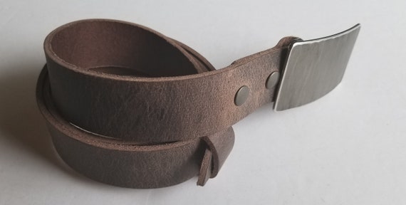 Hand Forged Belt & Buckle, Woodgrain Buckle and Belt, Signed Original, Hypoallergenic Buckle w Leather Belt, Jean Buckle and Belt w Snaps