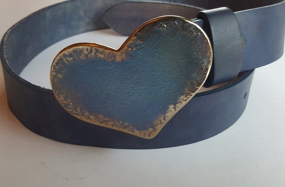 Heart Belt Buckle Lover's Gift Hand Forged Heart Buckle Gift for Gal Anniversary Gift Many Colours  Buckle Fits 1.5" Belt for Jean