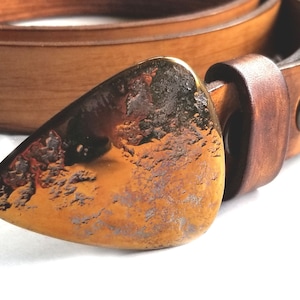 Belt & Buckle Guitar Pick Buckle for Jean Leather Snap Belt Canadian Made, Guitar Lover Gift, Gift for Guy and Gal, Stocking Stuffer Idea