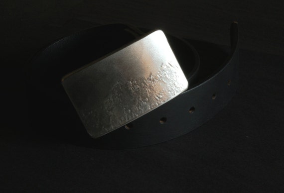 Silver Hand Forged Canadian Landscape Artisan Signed Original Belt Buckle Stainless Steel Hypoallergenic Fits 1.5" Full Grain Belt for Jeans