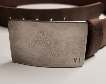 Boucle à chiffres romains avec ceinture en cuir Cadeau d'anniversaire Ensemble ceinture et boucle pour jean Personnaliser pour un anniversaire Cadeau personnalisé unisexe
