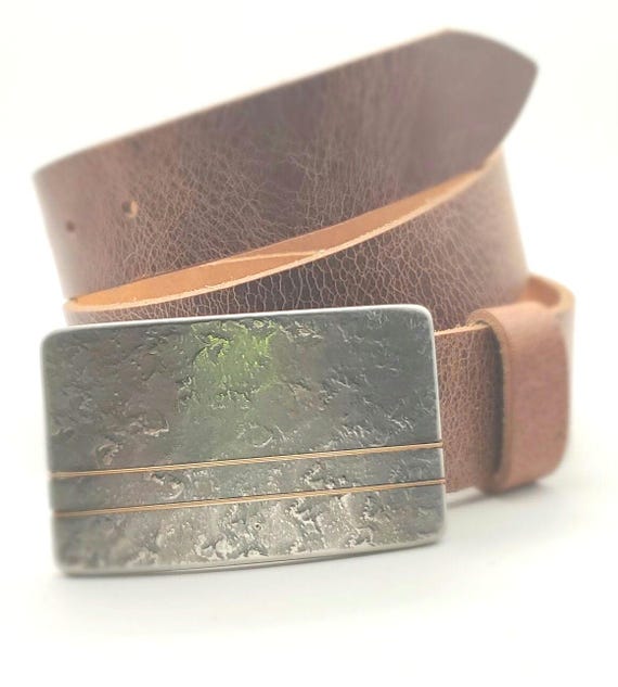 Belt Buckle & Belt Guitar Lover's  String Inlay, Jean Buckle and Belt, Bronze or Silver Guitar String. Buckle for 1-1/2" Wide Belt