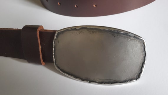 Belt & Buckle Canadian Hand Forged Buckle for Jeans Hypoallergenic Belt Buckle Silver Stainless Steel or Bronze 1.5" Leather Belt and Buckle