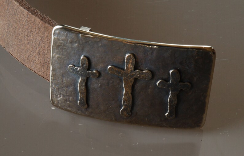 Belt Buckle Old Rugged Cross Hand Rustic Bronze Etsy Canada