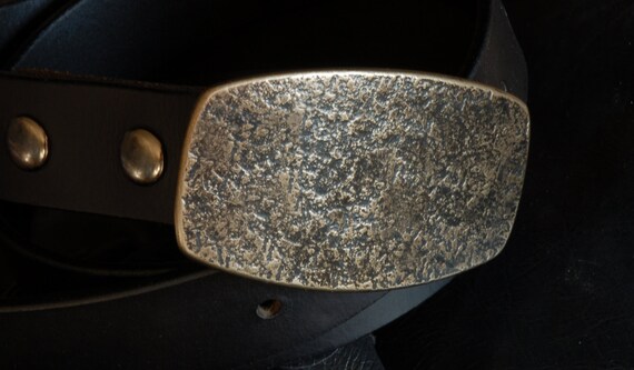 Belt Buckle ~ Gold & Black Ancient Anvil Texture ~ Unisex Buckle ~ Hypoallergenic Belt Buckle ~ Solid Stainless Steel Buckle For 1.25" Belt