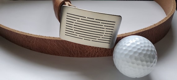 Golf Gifts, Unisex Golfer's Belt & Buckle Set, Brushed Stainless Steel Golf Buckle, Fits 1.25" Belt, Golfer's Gifts, Golf Attire, Golf Gift