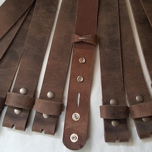 Custom Cut Leather Belt with Snaps: Unisex Jeans or Suit Belt