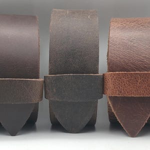 Custom Cut Leather Belt with Snaps: Jeans or Suits - Black, Brown, Fawn, Distressed, Mahogany