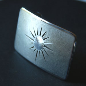 Belt & Buckle Florida Sunshine Sun Buckle with Leather Belt Stainless Steel Buckle fits 1/2&quot; Belt Buckle Hand Forged Buckle for Jeans