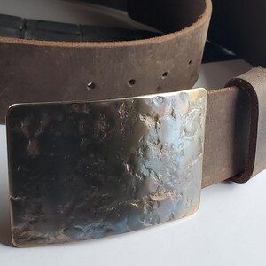 Hand Forged Stainless Steel Belt Buckle: Signed Artisan Design