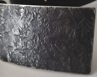 Hand Forged Kilt Buckle: Charcoal Anvil Texture, Fits 2" Belt