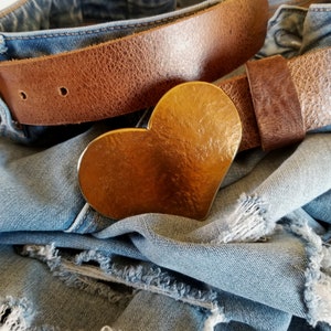 Mother&#39;s Day Love Gift Sweet 16 Gift HEART Belt Buckle  Heart Shaped Buckle Anniversary Gift Buckle Fits 1-1/2&quot; Leather Belt for Jean