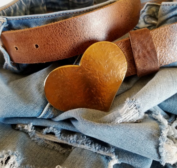 Heart Shaped Buckle, Sweet 16, HEART Belt Buckle, Love Gift, Valentine Gift, Anniversary Gift, Buckle Fits 1-1/2" Leather Belt for Jeans