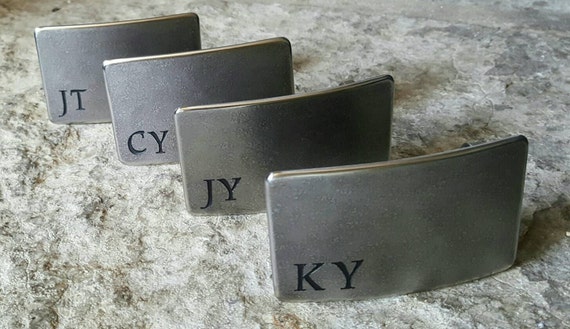 Personalized Groomsmen Gift Grad Gifts, Belt & Buckle for Jean or Dress Pant, Monogrammed Gift, Stainless Steel, Hypoallergenic Buckle