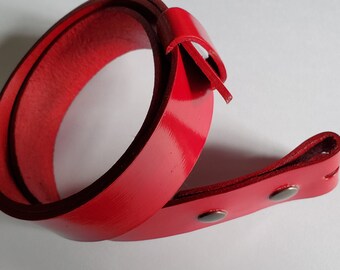 Red Belt, Hand Dyed Leather Belt, Coloured Belts, Unisex Belt with Snaps, Multicoloured Belts, Belt for Jean, Belt for Suit, Belt for Golf