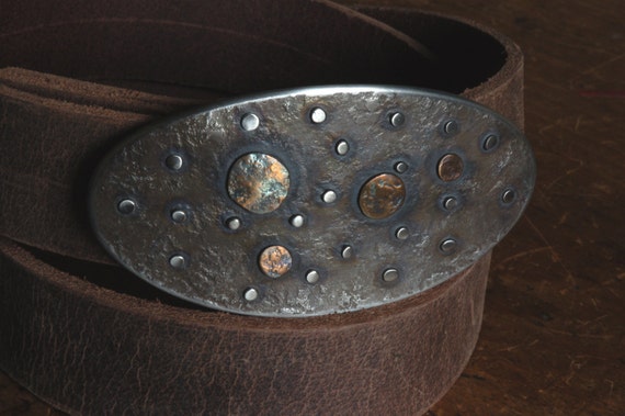Solar System Belt Buckle, Planets, Stars, Astronomy Buff, Hand Forged Stainless Steel Belt Buckle, Hypoallergenic Buckle for 1.5" Jean Belt